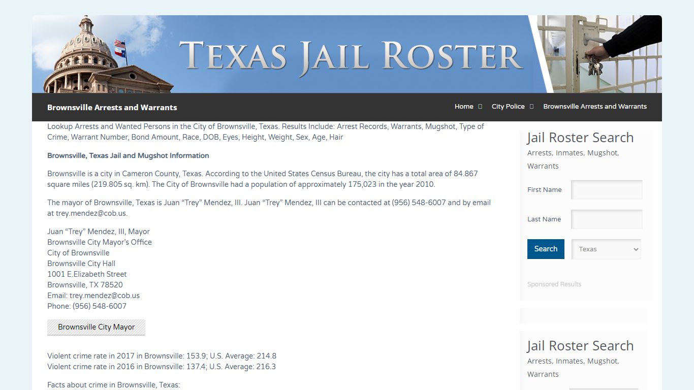 Brownsville Arrests and Warrants | Jail Roster Search